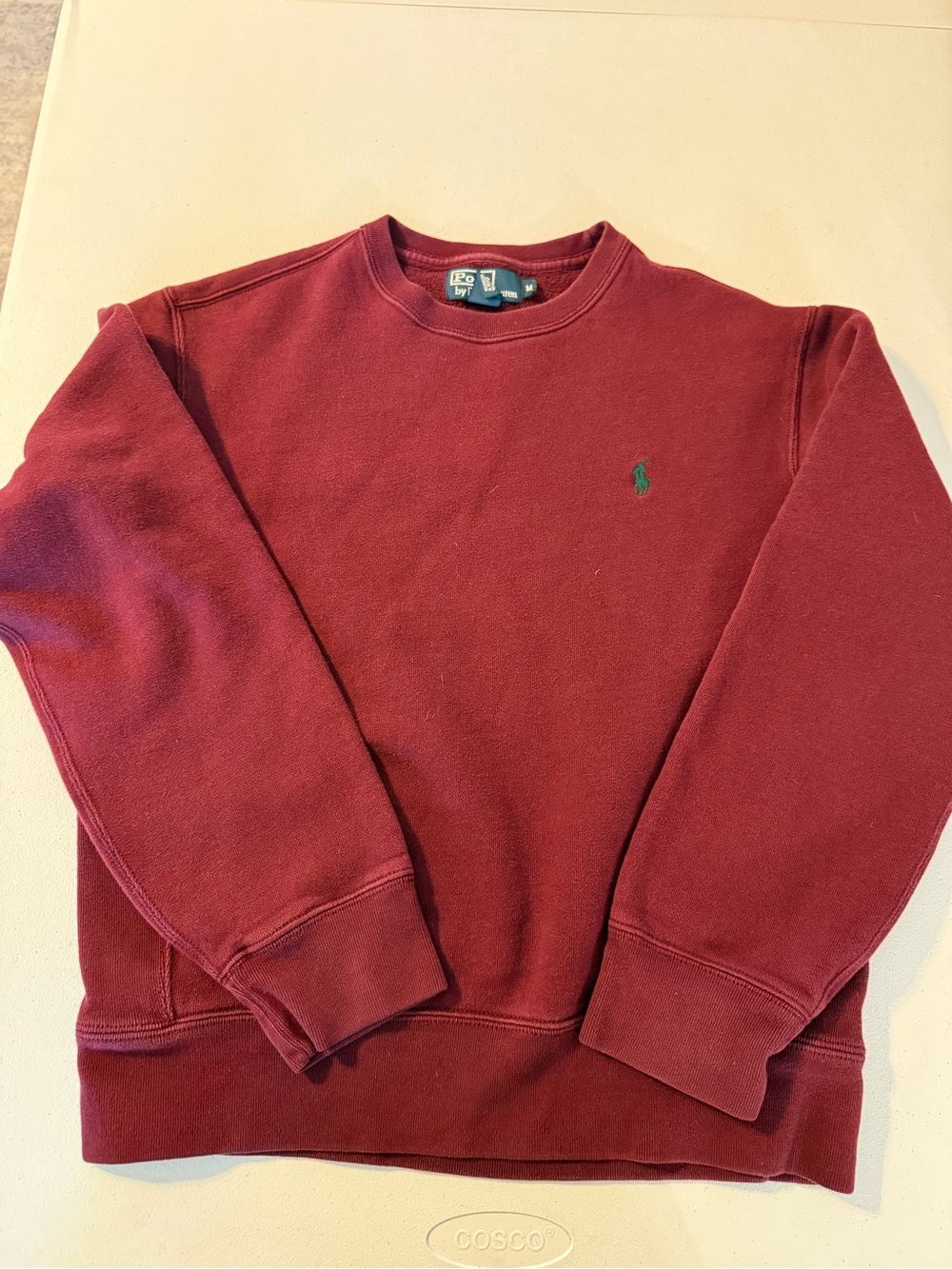 POLO Ralph Lauren Men's pullover sweatshirt Wine Maroon  Pony Size Medium Y2K
